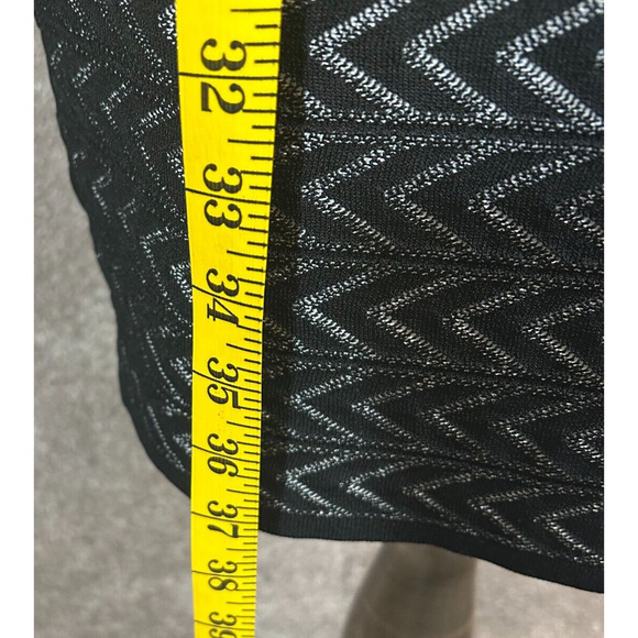 Calvin Klein Dress Large Knee Length Black Chevron Bodycon Sweater Pullover - Picture 6 of 9